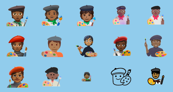 π§πΎβπ¨ Artist: Medium-Dark Skin Tone on Google Noto Color Emoji 16.0 June ...