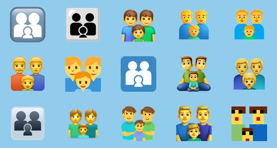 👨‍👨‍👦 Family: Man, Man, Boy on JoyPixels 3.0