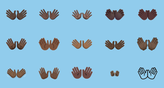 ππΏ Open Hands: Dark Skin Tone on Noto Color Emoji, Animated 17.0