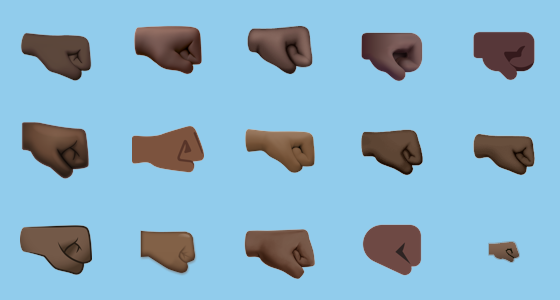 🤜🏿 Right-Facing Fist: Dark Skin Tone on Noto Color Emoji, Animated 17.0