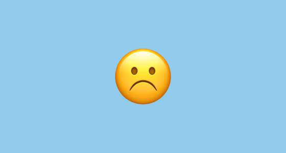 ☹️ Frowning Face Emoji on Apple iOS 13.3