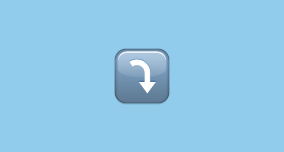 ⤵️ Right Arrow Curving Down Emoji on Apple iOS 9.1