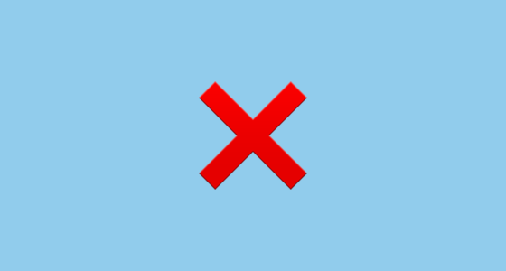 Cross Mark Emoji on Apple iOS 16.4