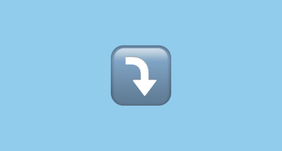 ⤵️ Pil Som Bøyer Ned Emoji on Apple iOS 16.4