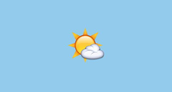 ๐ค๏ธ Sun Behind Small Cloud Emoji on Apple iOS 9.3