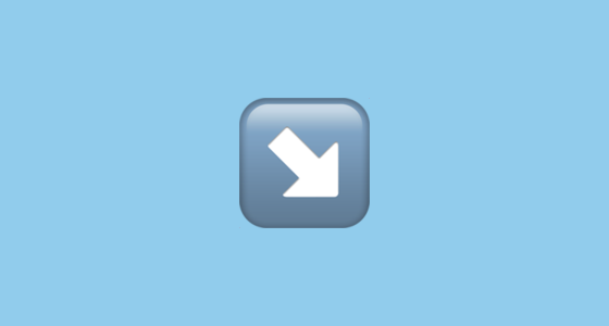 ↘️ Down-Right Arrow Emoji on Apple iOS 10.2