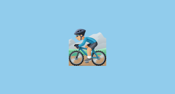 🚵🏼 Person Mountain Biking: Medium-Light Skin Tone Emoji on Facebook 4.0
