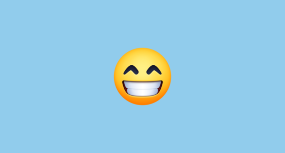 ๐ Beaming Face with Smiling Eyes Emoji on Facebook 15.0