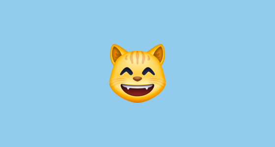 ๐ธ Grinning Cat with Smiling Eyes Emoji on Facebook 15.0
