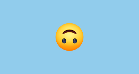 🙃 Upside-Down Face Emoji on Facebook 15.0