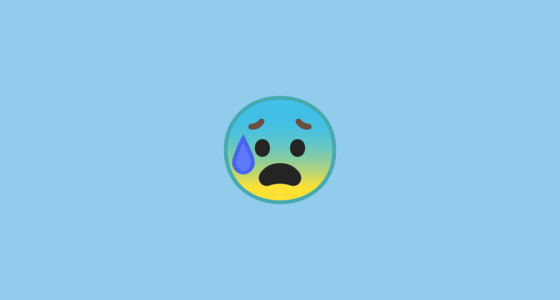 😰 Anxious Face with Sweat Emoji on Google Noto Color Emoji Android 8.0