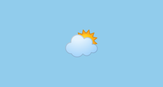 🌥️ Sun Behind Large Cloud Emoji on Google Noto Color Emoji Android 8.1