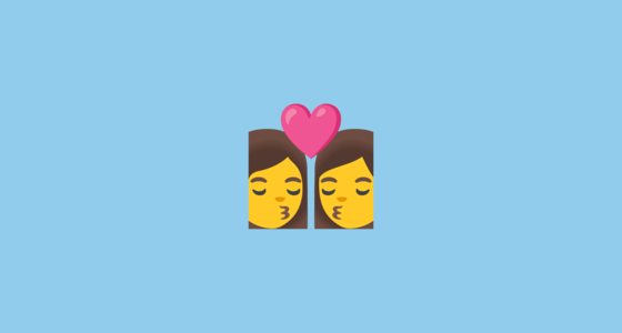 👩 ️💋👩 Kiss: Woman, Woman Emoji on Google Noto Color Emoji 15.0