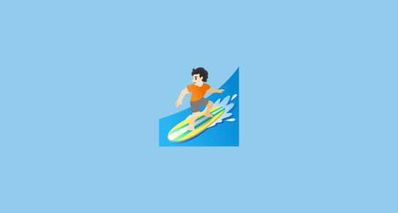 ππ» Person Surfing: Light Skin Tone Emoji on Google Noto Color Emoji 15.0