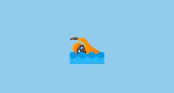 ππΏ Person Swimming: Dark Skin Tone Emoji on Google Noto Color Emoji 15.0