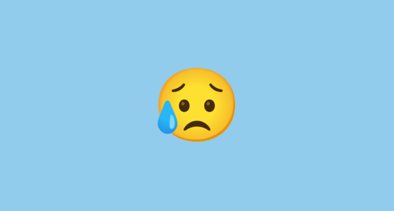 😥 Sad but Relieved Face Emoji on Google Noto Color Emoji 15.0