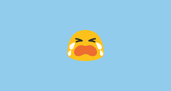 😭 Loudly Crying Face Emoji on Google Noto Color Emoji Android 7.0