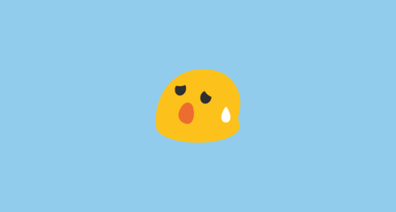 😰 Anxious Face with Sweat Emoji on Google Noto Color Emoji Android 4.4