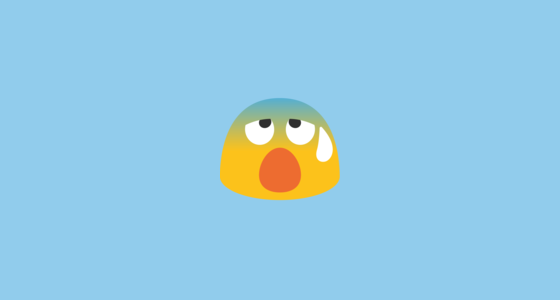 😰 Anxious Face with Sweat Emoji on Google Noto Color Emoji Android 7.1