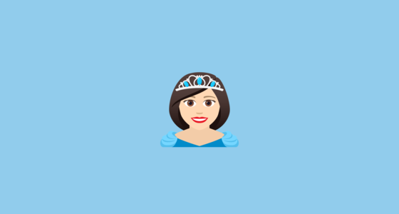 👸🏻 공주: 하얀 피부 Emoji on JoyPixels 6.6