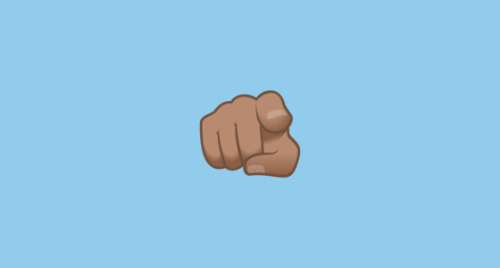 🫵🏽 Index Pointing at the Viewer: Medium Skin Tone Emoji on JoyPixels 7.0