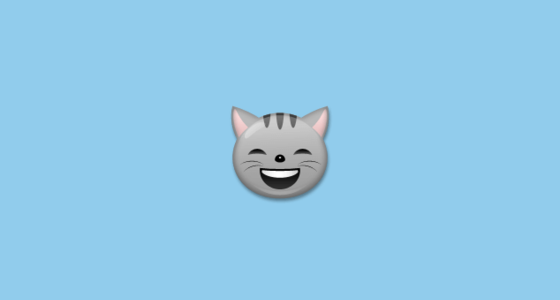 😸 미소 짓는 눈으로 활짝 웃는 고양이 얼굴 Emoji on LG Velvet