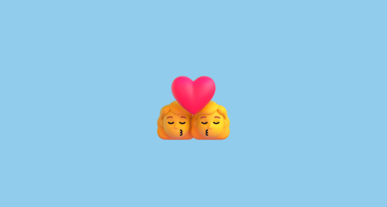 👩 ️💋👩 Kiss: Woman, Woman Emoji on Microsoft Teams 15.0