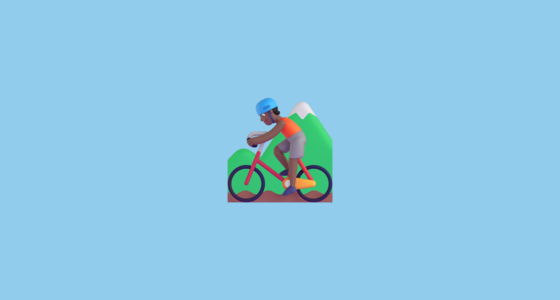 🚵🏾 Person Mountain Biking: Medium-Dark Skin Tone Emoji on Microsoft ...