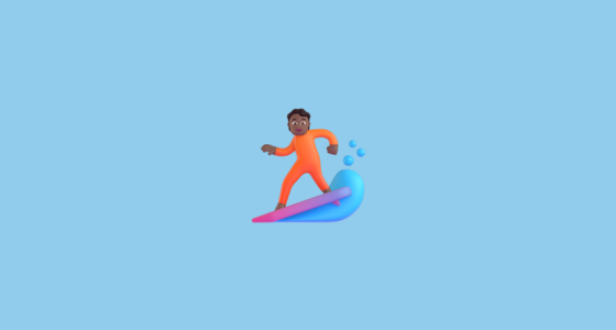 ππΎ Persona Haciendo Surf: Tono De Piel Oscuro Medio Emoji on Microsoft ...