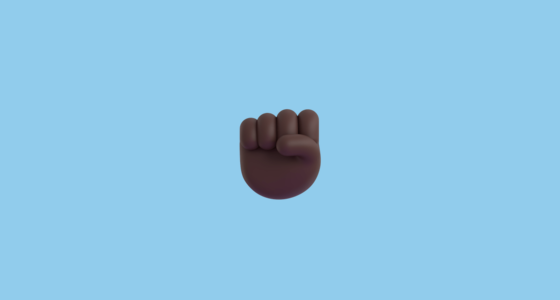 🏿 Raised Fist: Dark Skin Tone Emoji on Microsoft Teams 14.0