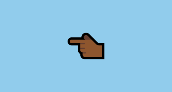 👈🏾 反手食指向左指: 中等-深肤色 Emoji on Microsoft Windows 11