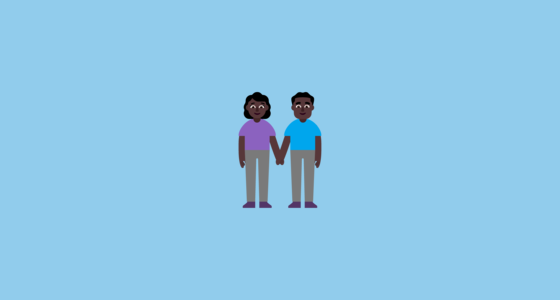 π«πΏ Woman and Man Holding Hands: Dark Skin Tone Emoji on Microsoft ...