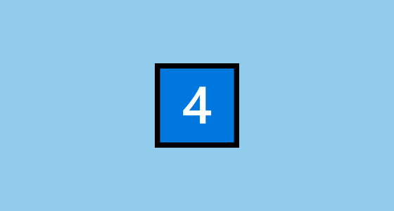 Key Cap Digit 4 4️⃣ Keycap Digit Four Emoji on Microsoft Windows 10 Anniversary Update