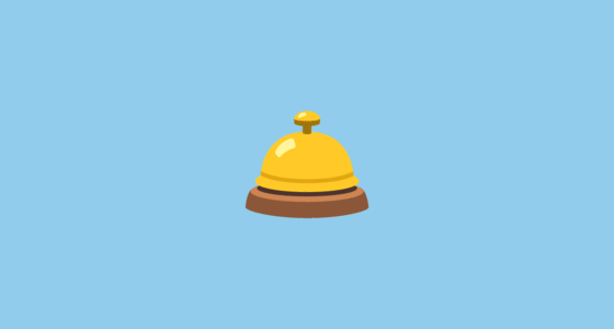 🛎️ Bellhop Bell Emoji on Noto Color Emoji, Animated 14.0