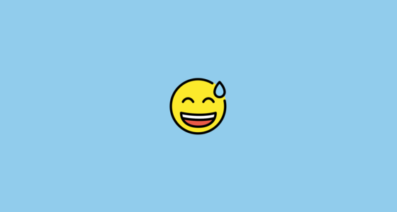 😅 땀 흘리며 웃는 얼굴 Emoji on OpenMoji 12.0