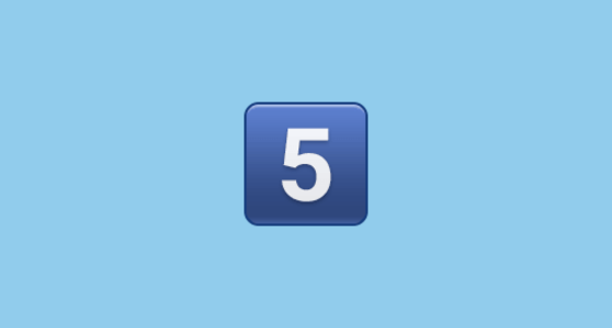 5️⃣ Keycap Digit Five Emoji on Samsung One UI 2.0