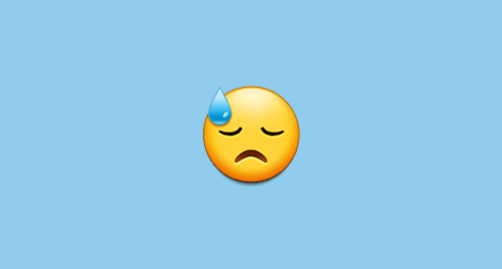 😓 Downcast Face with Sweat Emoji on Samsung One UI 5.0