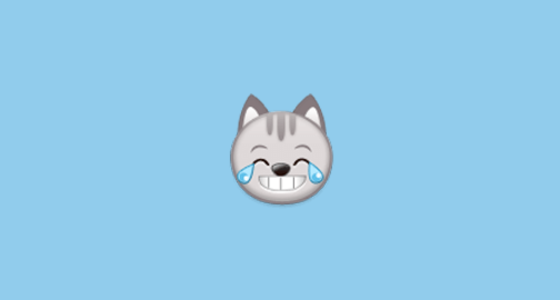😹 기쁨의 눈물을 흘리는 고양이 얼굴 Emoji on Samsung Experience 8.0