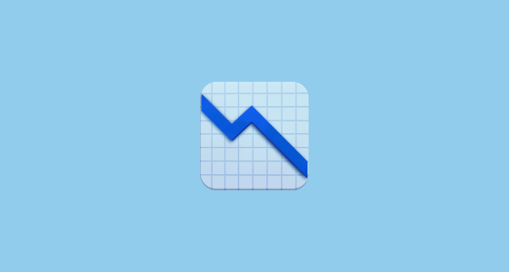 📉 Chart Decreasing Emoji on Twitter Emoji Stickers 13.1