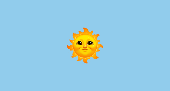 🌞 Sun with Face Emoji on Twitter Emoji Stickers 13.1