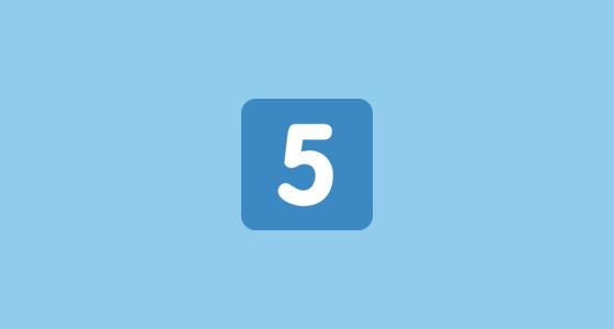5️⃣ Keycap Digit Five Emoji on Twitter Twemoji 15.0