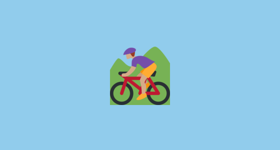 🚵🏽 Person Mountain Biking: Medium Skin Tone Emoji on Twitter Twemoji 2.0