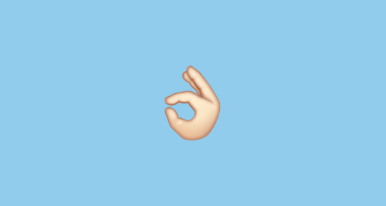 👌🏻 Sinal De Ok: Pele Clara Emoji on WhatsApp 2.23.2.72