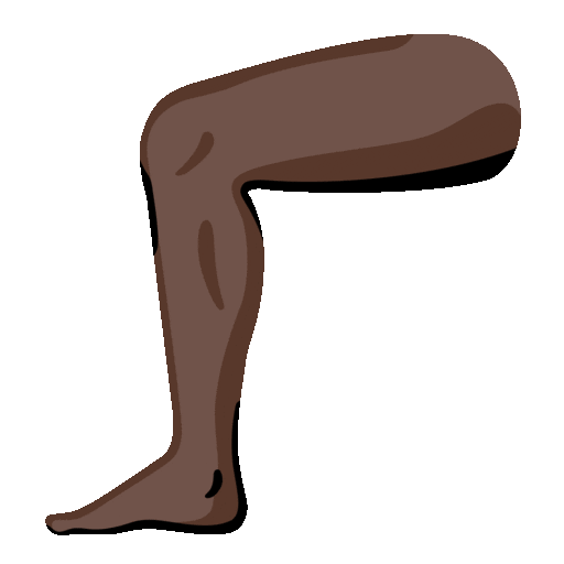 π¦΅πΏ Leg: Dark Skin Tone on Noto Color Emoji, Animated 16.0