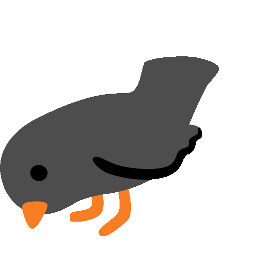 🐦‍⬛ Black Bird on Noto Color Emoji, Animated 17.0
