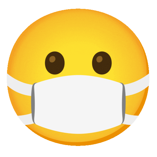 😷 Face with Medical Mask on Noto Color Emoji, Animated 17.0