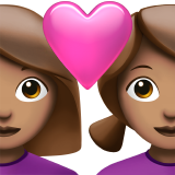 👩🏽 ️👩🏽 Pasangan Dengan Simbol Hati: Perempuan, Perempuan Dan Ton ...