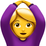 Apple iOS 18.4의 🙆♀️ 오케이라는 제스처를 하는 여자