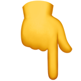 Pointing down