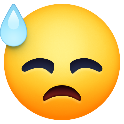 ๐ Downcast Face with Sweat on Facebook 16.0
